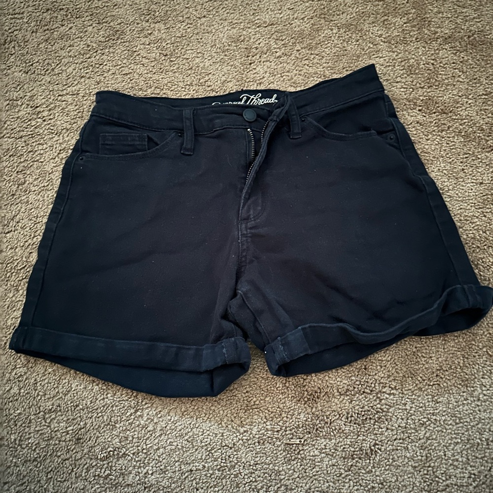Black jean shorts